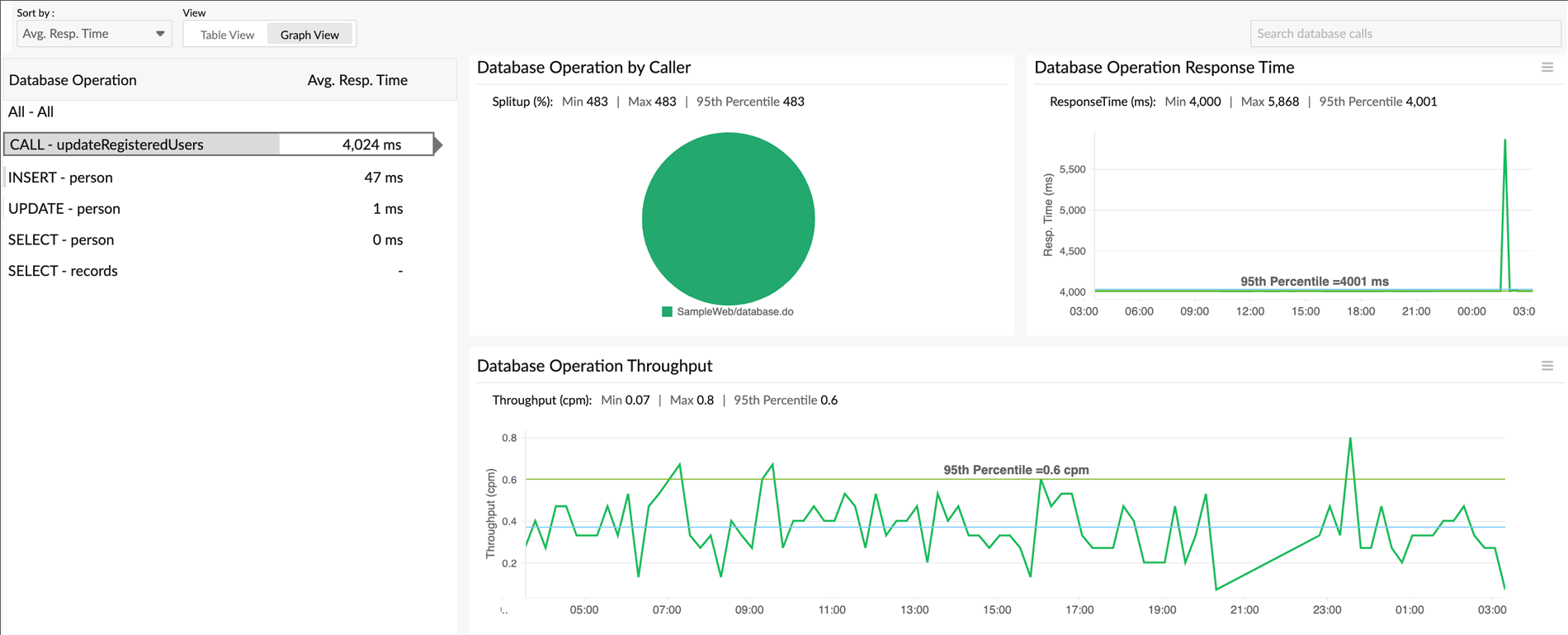 Analyze and optimize database performance. Java APM