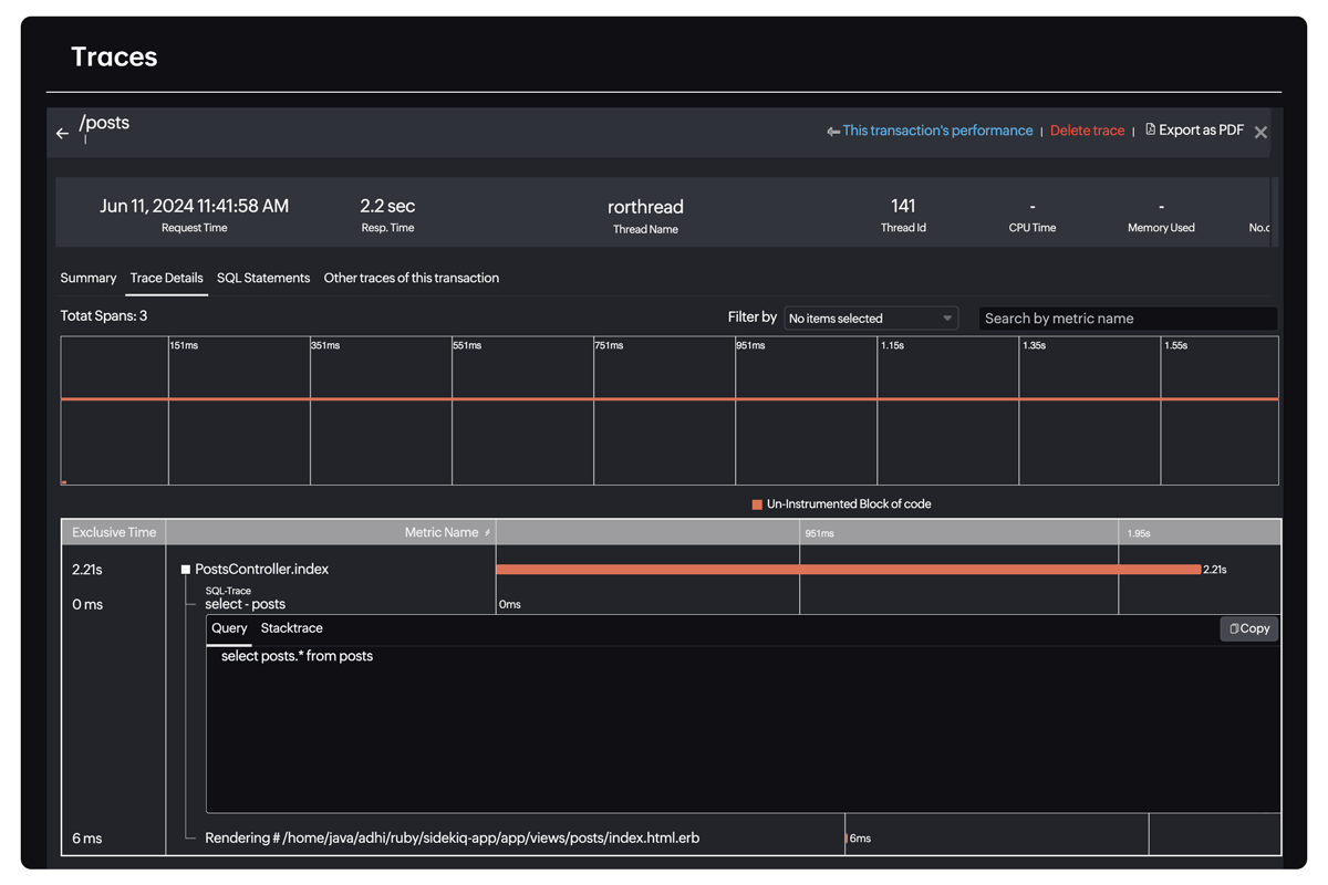 Monitor ruby applications Ruby monitoring tool - Site24x7